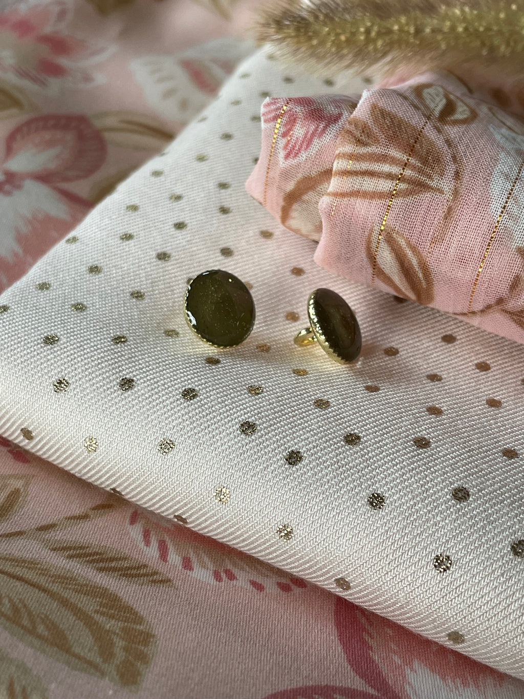 Bouton à coudre - L'exquis - Or & Kaki