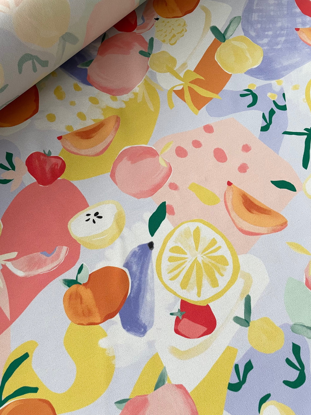 Crêpe mat recyclé - Imprimé Clémence - Multico (Coupons)
