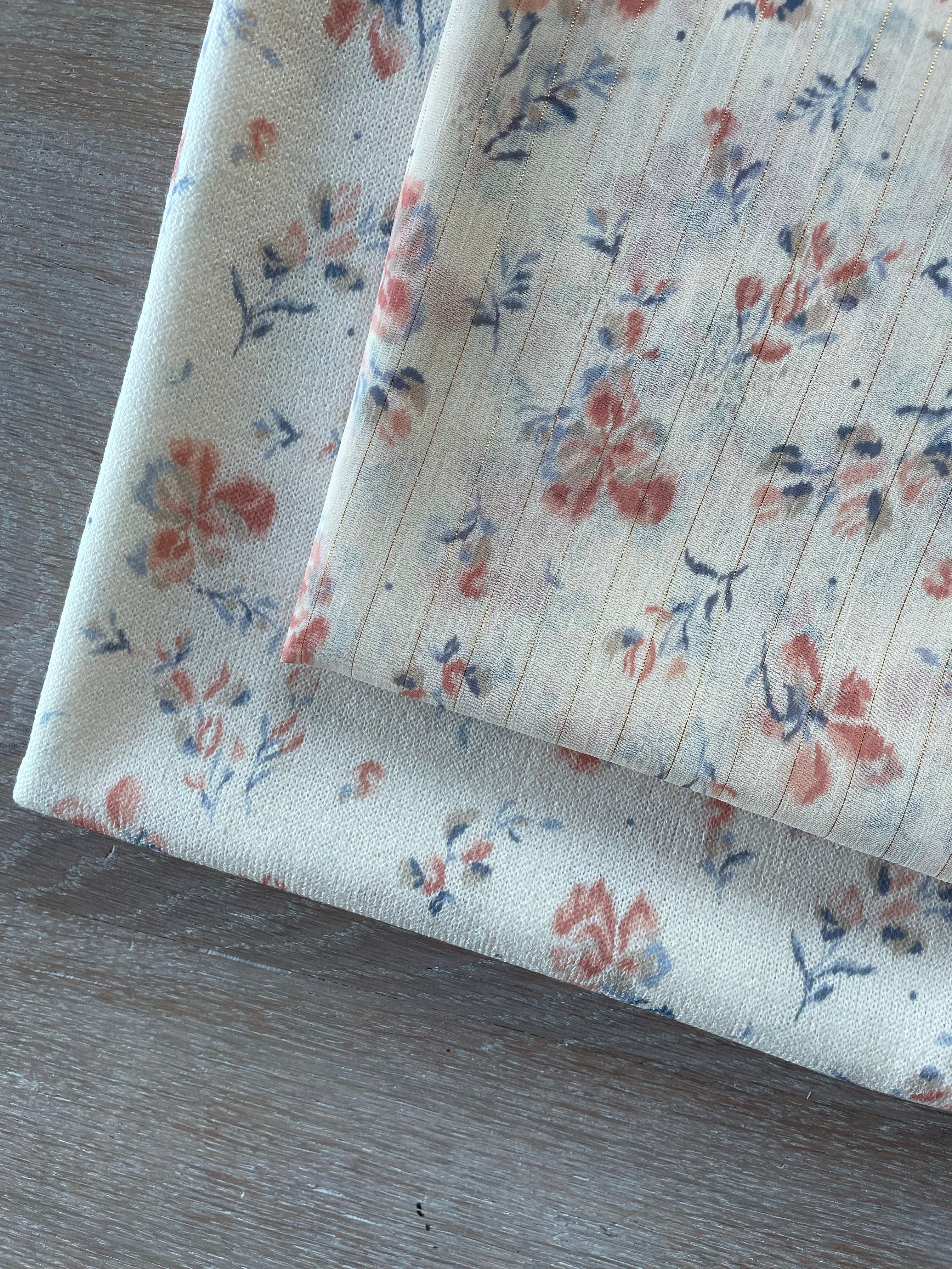 Mesh - Livia Print - Blue &amp; Nude