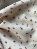 Tissu crêpe recyclé - Imprimé Lucile - Ivoire et Caramel (Coupon)