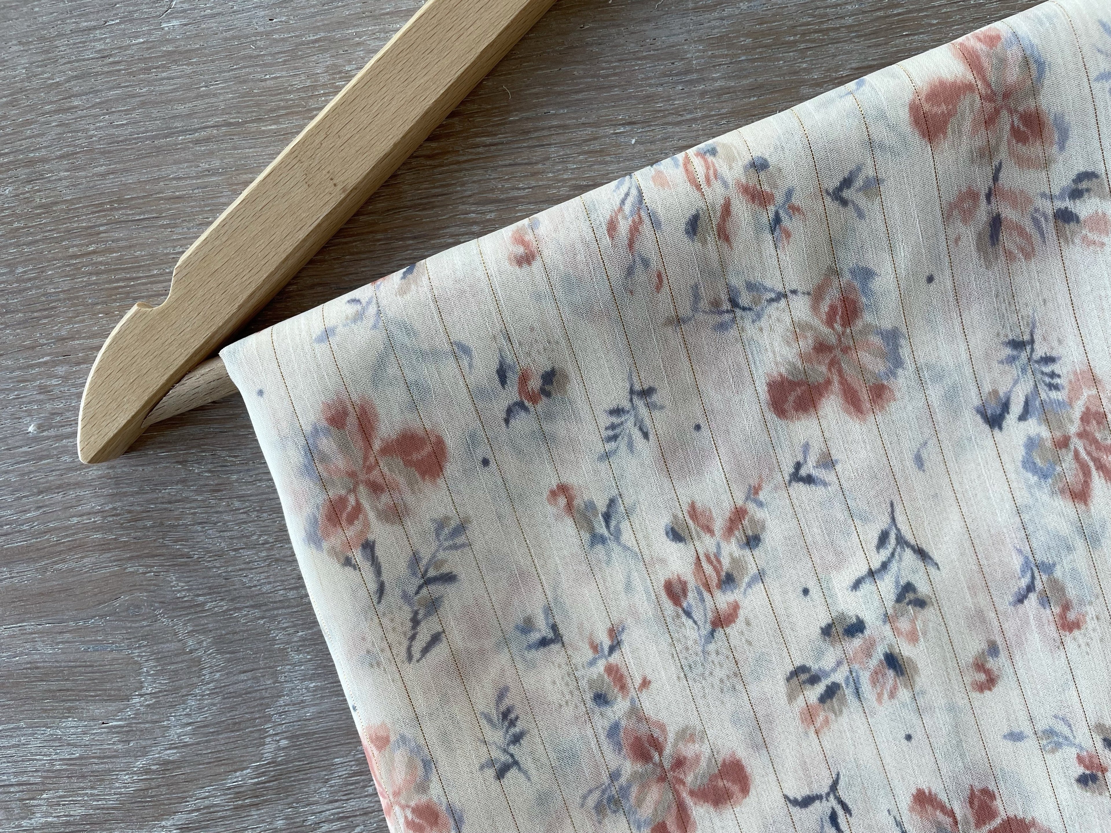 Gold lurex veil - Livia print - Blue &amp; Nude