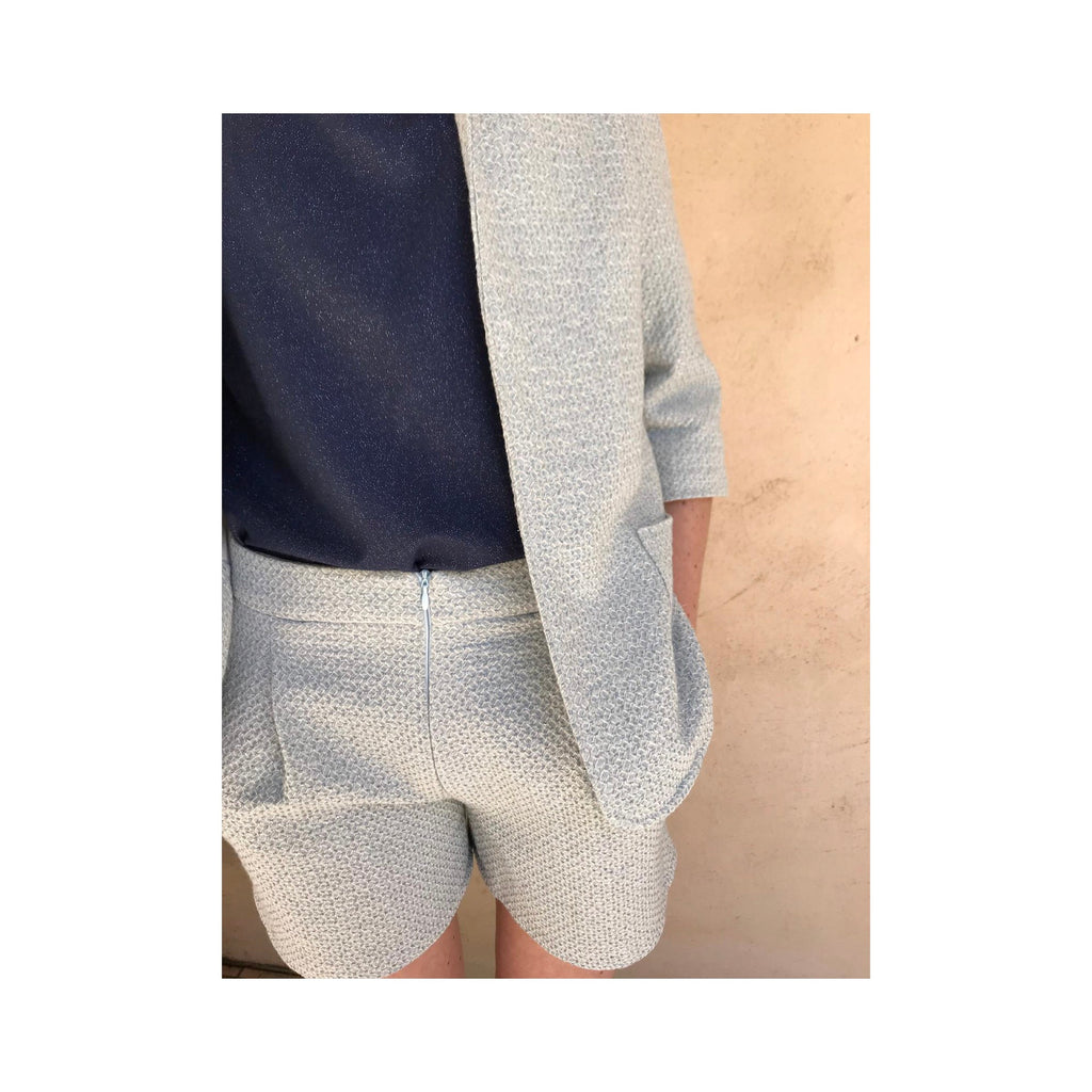 Jacquard brillant - Bleu bouilloire (Coupons)