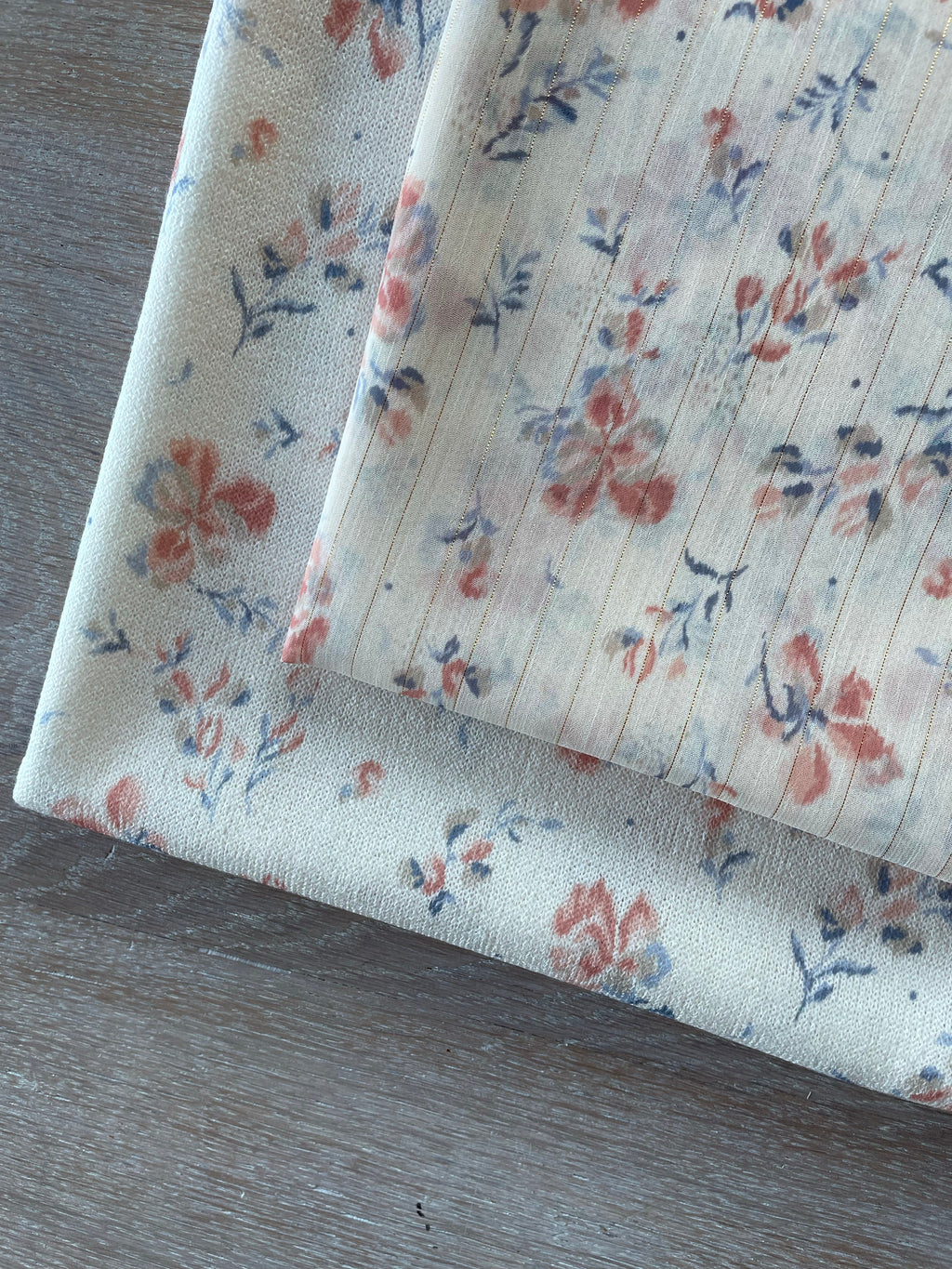 Gold lurex veil - Livia print - Blue &amp; Nude