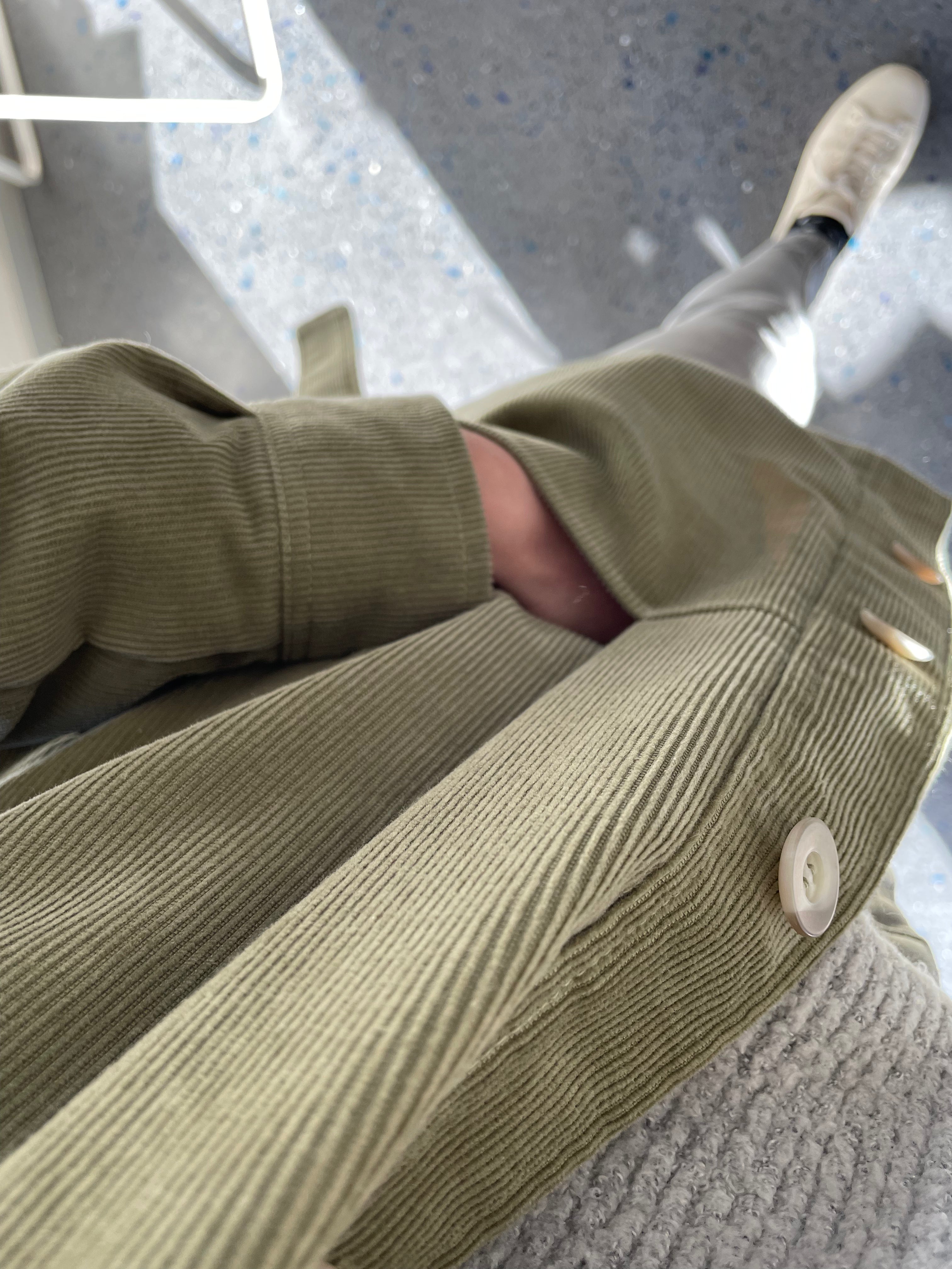 Thick ribbed velvet - Plain - Khaki (Coupon)